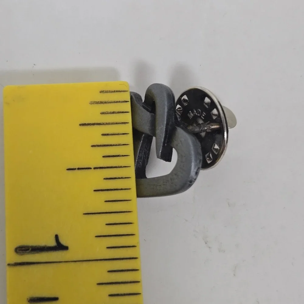 CTA Vintage Pewter Tone Bent Nail Heart Lapel Pin Edgy Industrial Jewelry